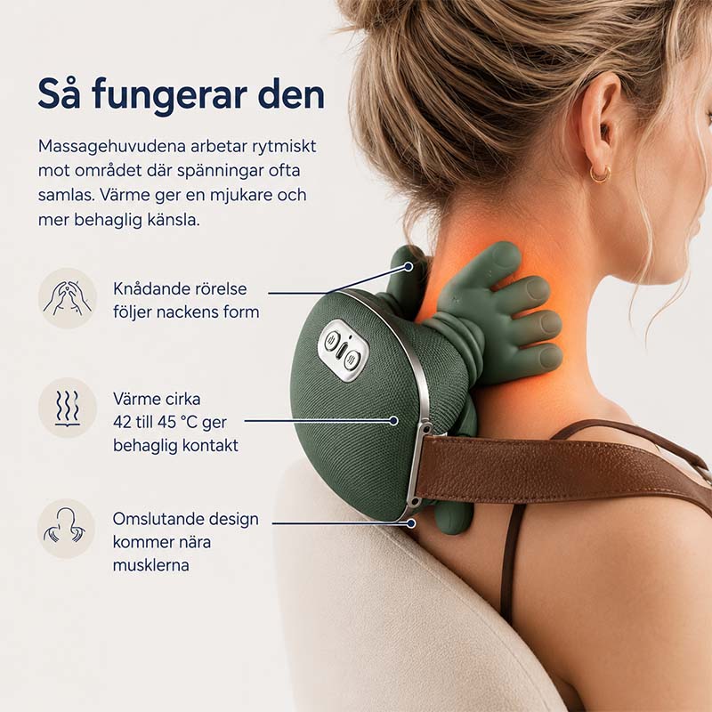 Nackmassage elektrisk med värme och knådning