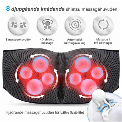 Nackmassage med värme för nacke och rygg