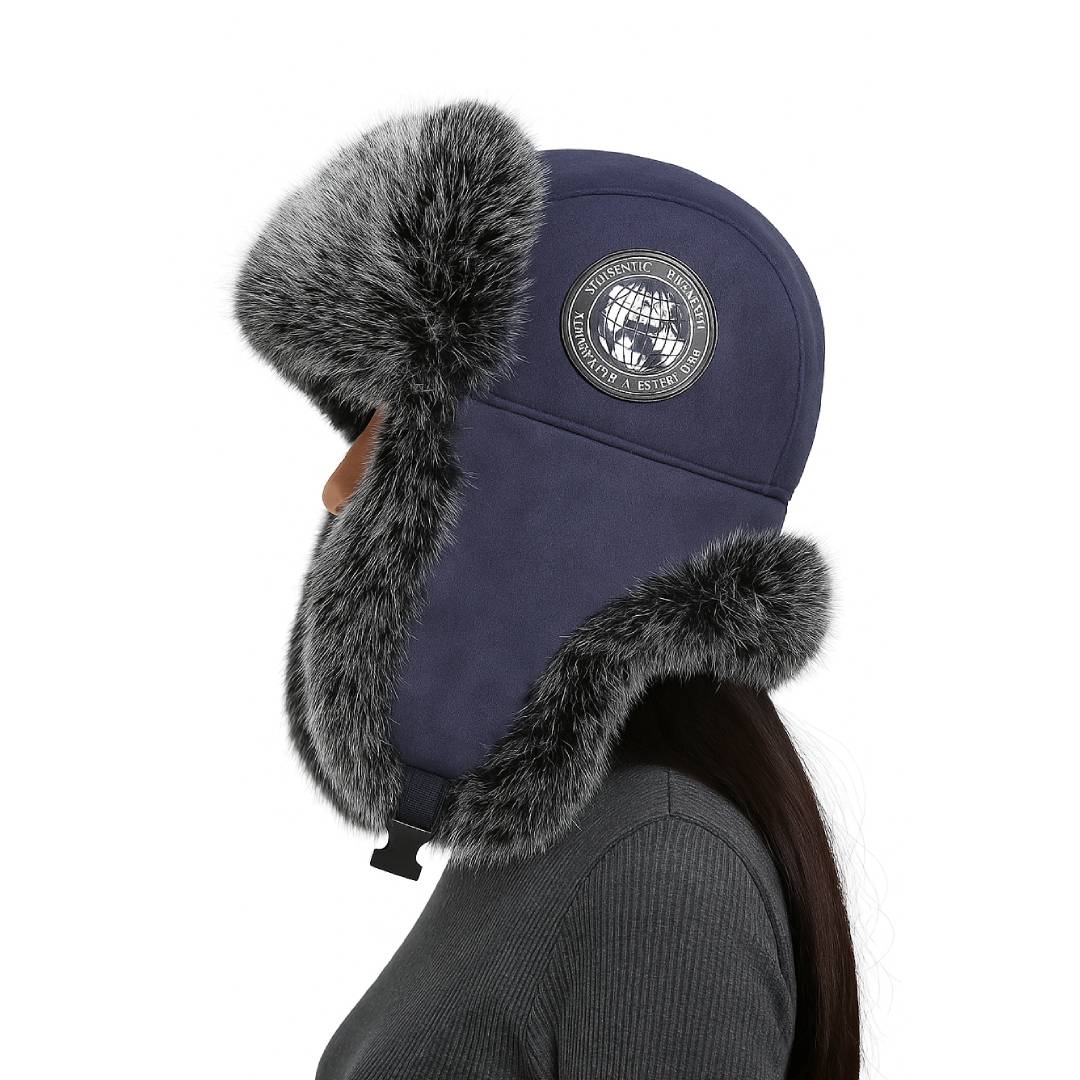 Vintermössa med öronlappar - värme och skydd i kyla Blå