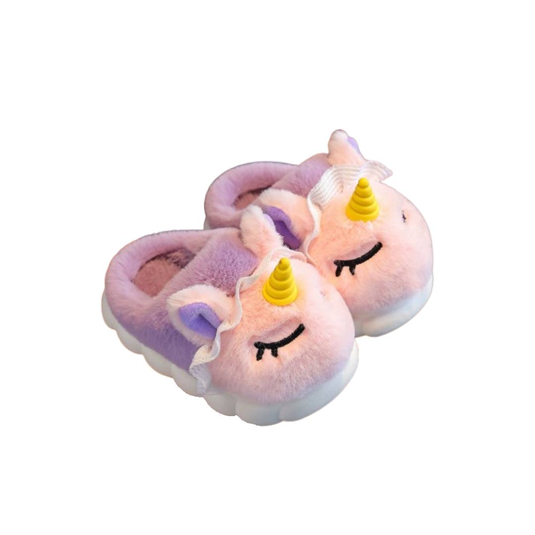 Barn Tofflor Enhörning – Mjuka & Halkfria Lila