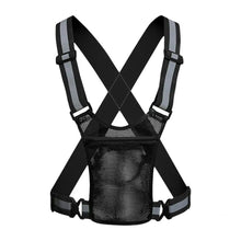 Reflexväst med ficka - säkerhet för cykel, löpning & promenad Svart