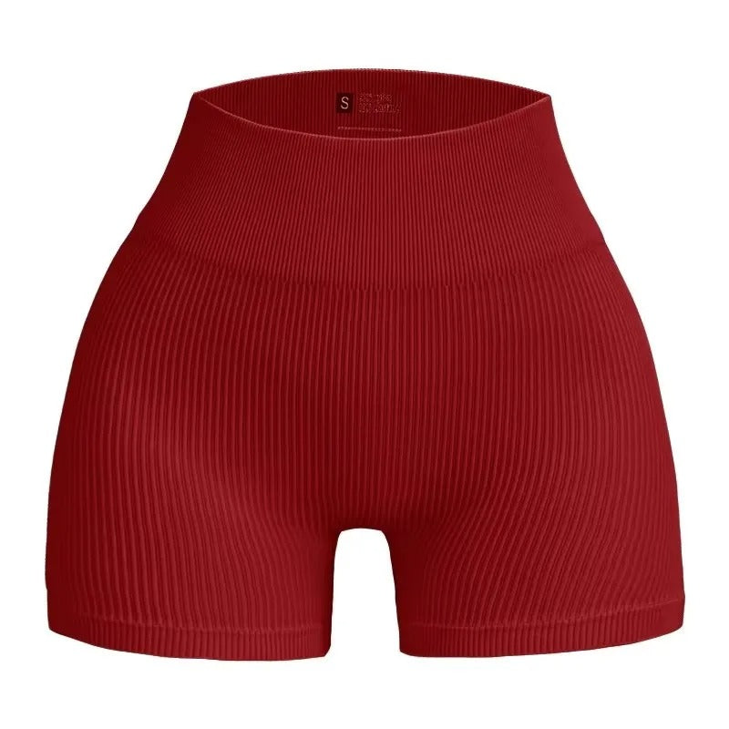 Ribbade träningsshorts Röd