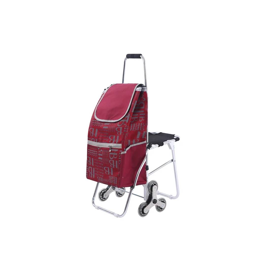 Shoppingvagn med sits Röd