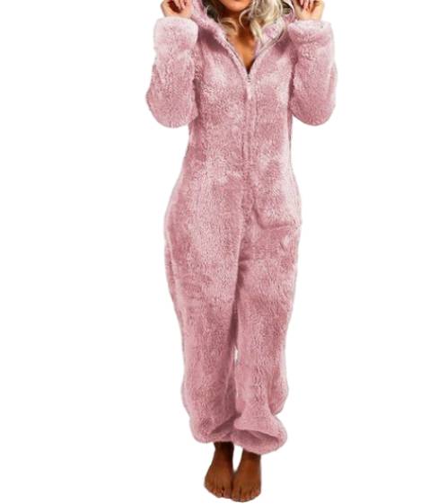 Fleece Jumpsuit Dam – Varm & Mysig Overall Rosa