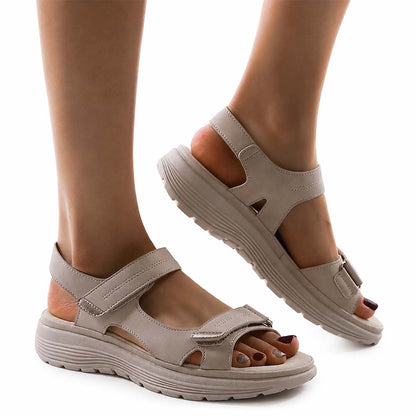 Sandaler med hålfotsstöd för dam Beige