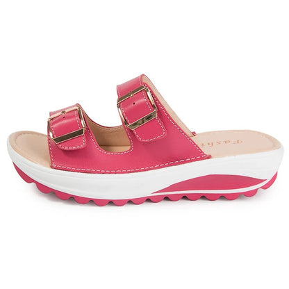Sandaler med kilklack och dämpande sula Rosa