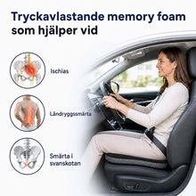 Sittkudde i memory foam för rygg och svanskota