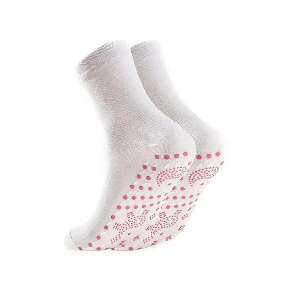 Självvärmande hälsostrumpor med tourmaline-fiber Vit