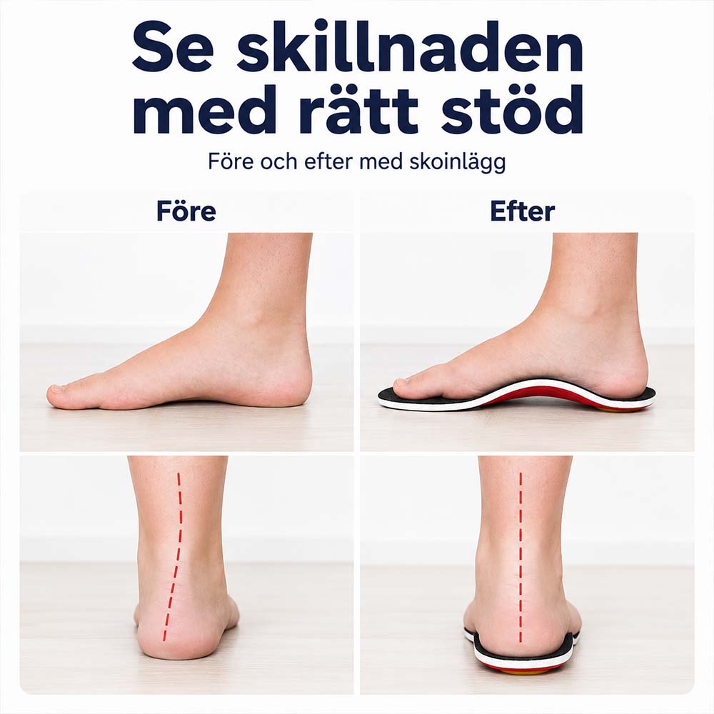 Skoinlägg mot pronation och plattfot