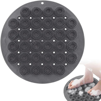 Skrubbmatta för dusch – fotskrubb med sugkoppar Grå