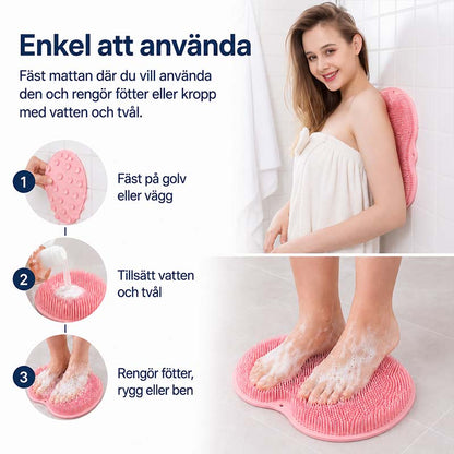 Skrubbmatta för fötter och kropp i duschen