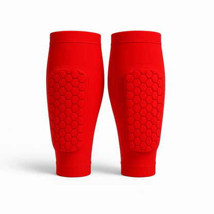 Smalbensskydd för skidåkning och fotboll Röd