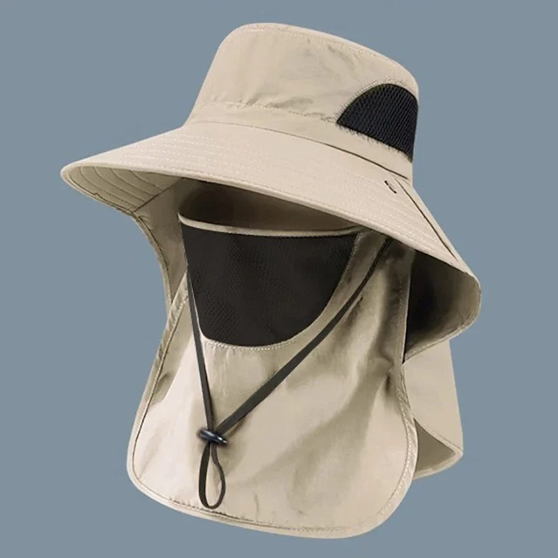 Solhatt med UV skydd för ansikte, hals och nacke Beige