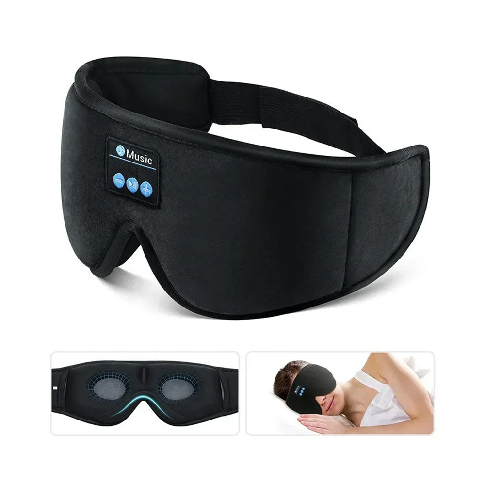 Sovmask med hörlurar – mörkläggning & avslappning