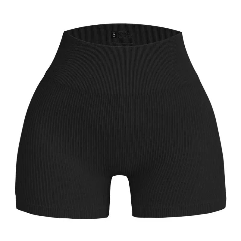 Ribbade träningsshorts Svart