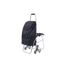 Shoppingvagn med sits Svart