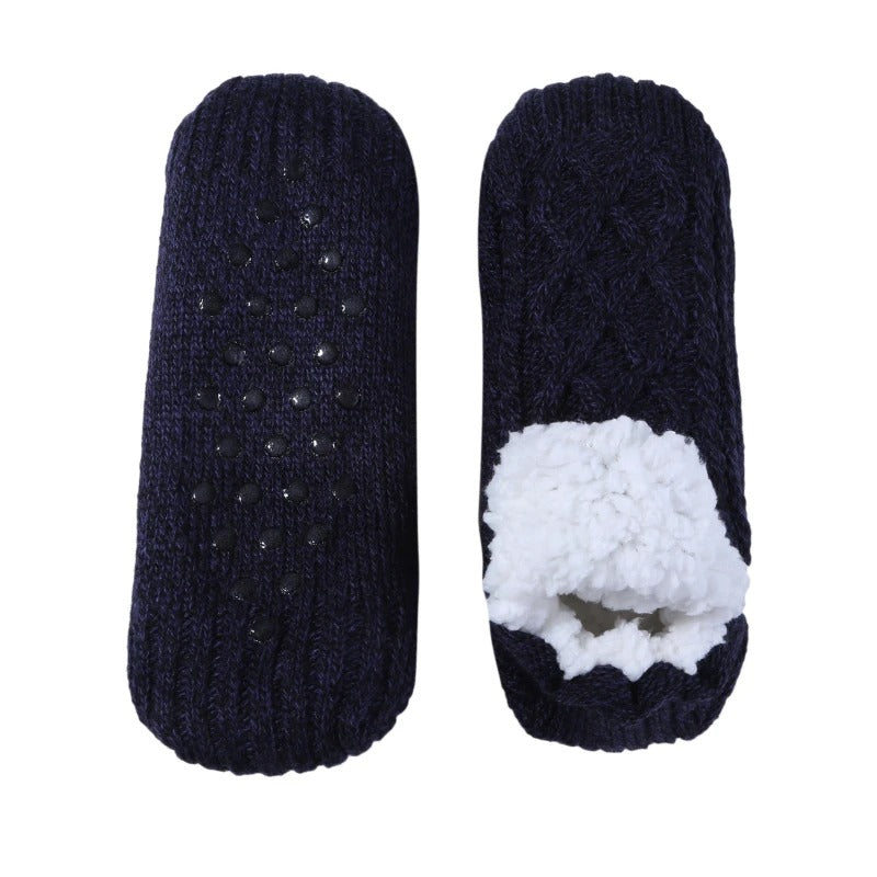Toffelsockor med halkskydd - varma innesockor Blå