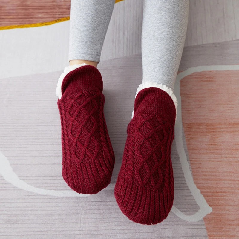 Toffelsockor med halkskydd – varma innesockor
