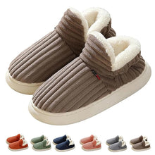 Tofflor med mjukt foder och halkfri sula Brun