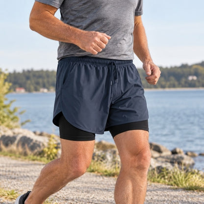 Träningsshorts med innerbyxa för män