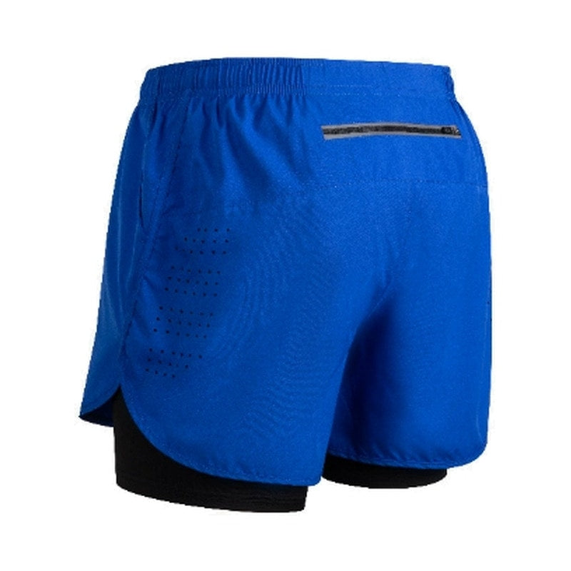 Träningsshorts med innerbyxa för män Blå