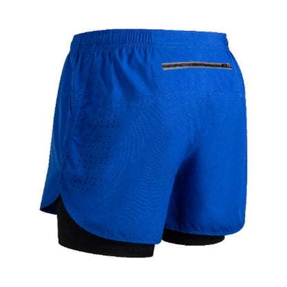 Träningsshorts med innerbyxa för män Blå