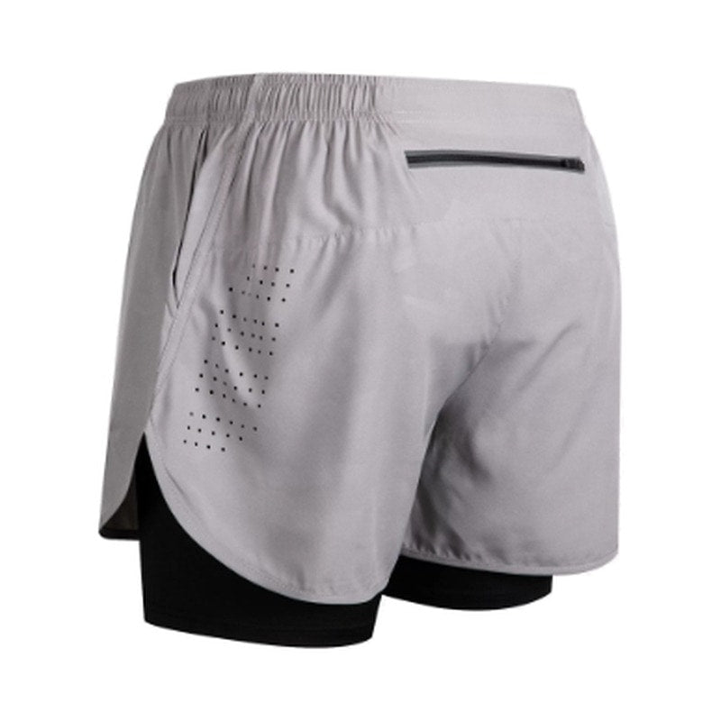 Träningsshorts med innerbyxa för män Grå