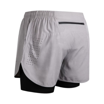 Träningsshorts med innerbyxa för män Grå