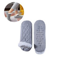 Toffelsockor med halkskydd - varma innesockor Grå
