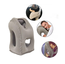 Uppblåsbar resekudde/flygkudde Grå