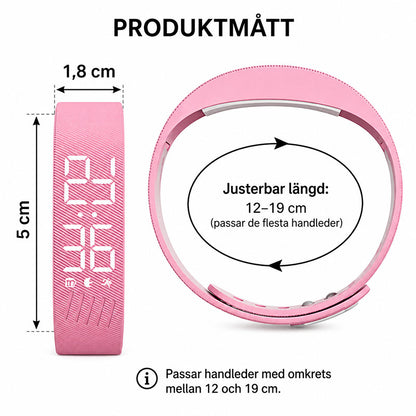 Väckarklocka med vibrationsalarm och stegräknare