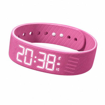 Väckarklocka med vibrationsalarm och stegräknare Rosa