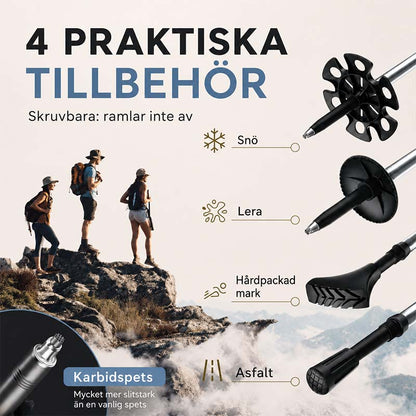 Vandringsstavar lätta och hopfällbara gångstavar