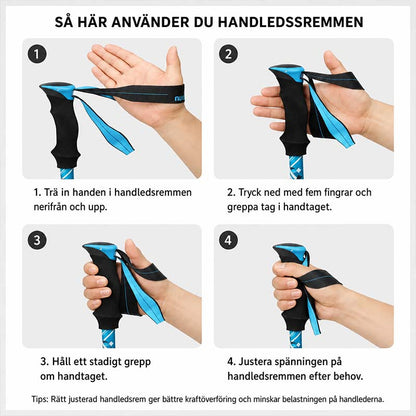 Vandringsstavar lätta och hopfällbara gångstavar