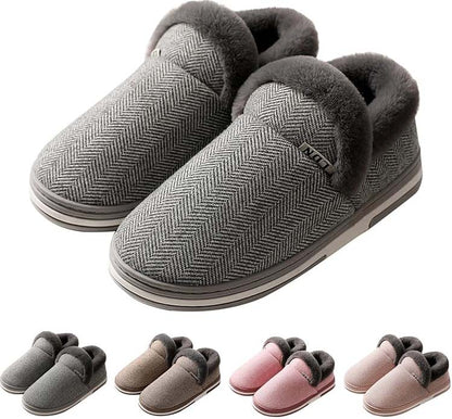 Varma innetofflor med halkfri sula Grå