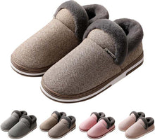 Varma innetofflor med halkfri sula Brun