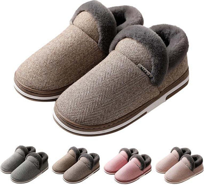 Varma innetofflor med halkfri sula Brun