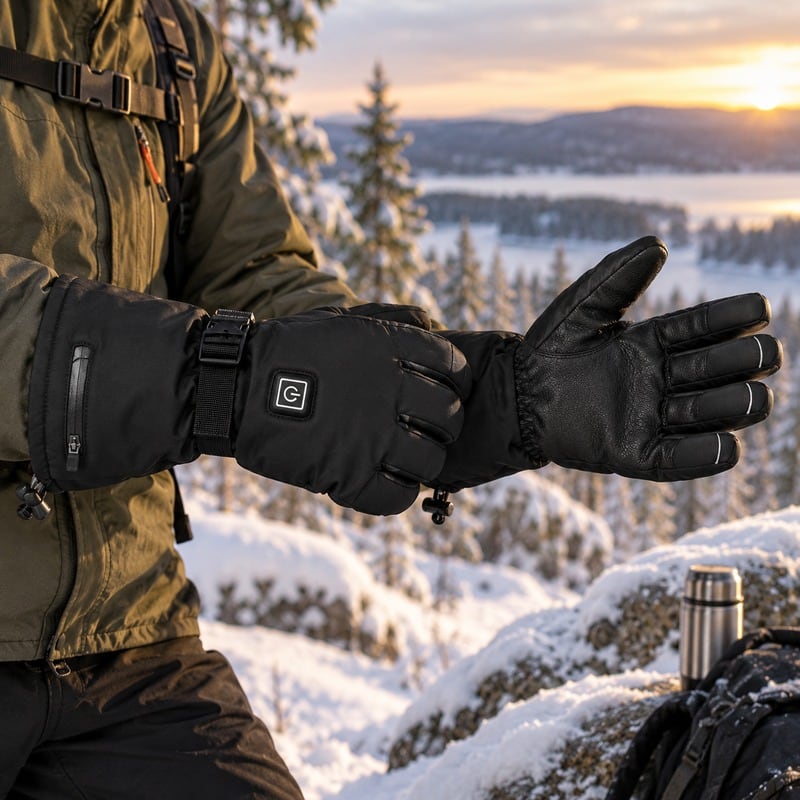 Uppladdningsbara värmehandskar i läder