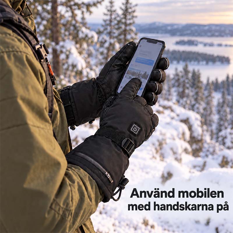 Uppladdningsbara värmehandskar i läder