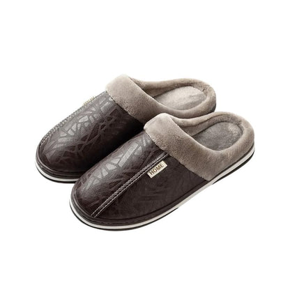 Varmfodrade innetofflor med halkfri sula Brun