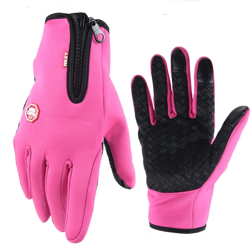 Vinterhandskar med touchfunktion - vattenavvisande & vindtäta L Rosa