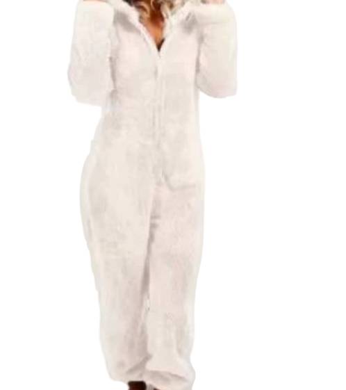 Fleece Jumpsuit Dam – Varm & Mysig Overall Vit