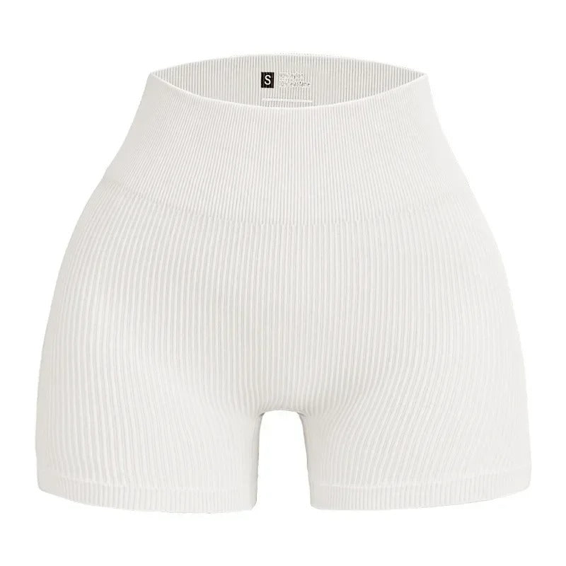 Ribbade träningsshorts Vit