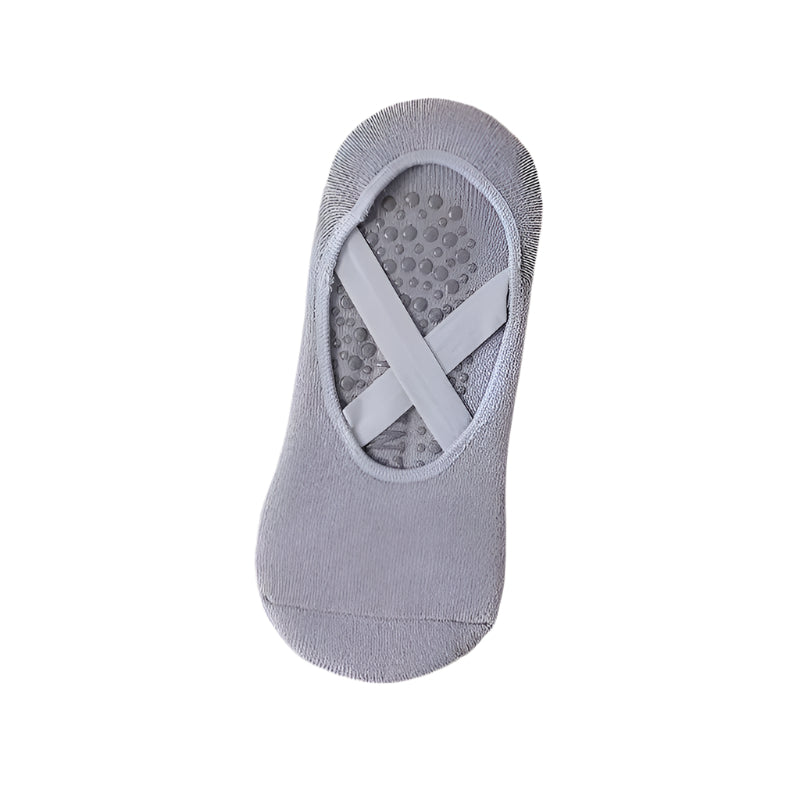 Yogastrumpor med grepp för pilates och yoga Grå