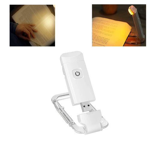 Boklampa med klämma och USB-laddning – justerbar läslampa