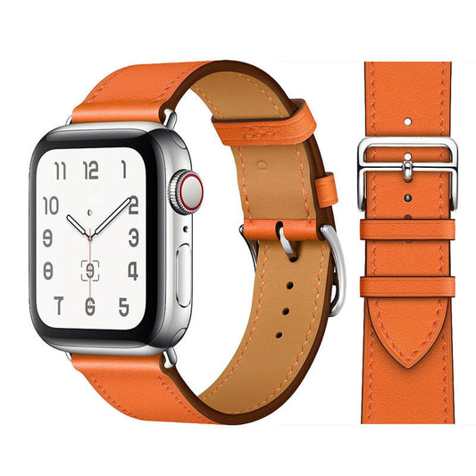 Apple Watch Armband - Leather Strap Orange