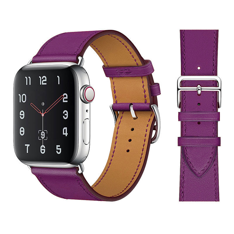Apple Watch Armband - Leather Strap Lila