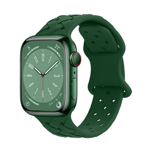 Apple Watch Armband - Braided Silicon Grön