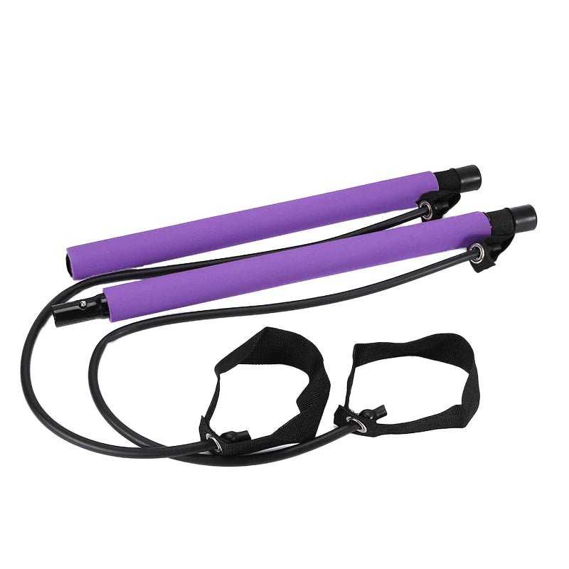 Pilates- och yogastång med motståndsband Lila