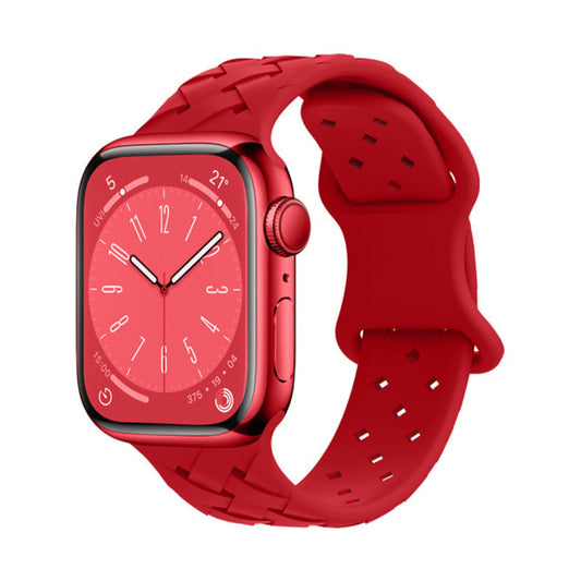 Apple Watch Armband - Braided Silicon Röd